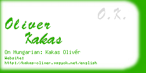oliver kakas business card