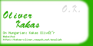 oliver kakas business card